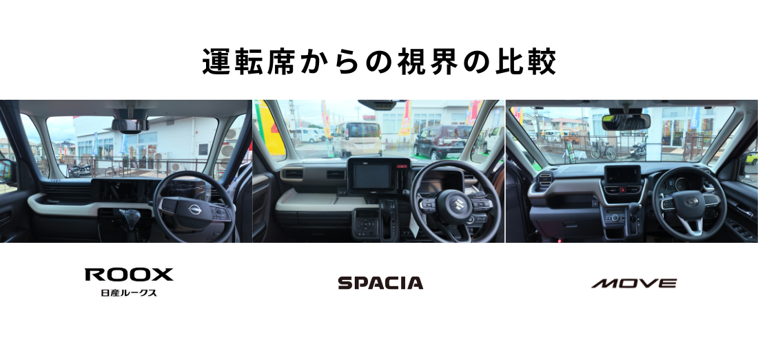 スライドドア軽自動車の運転席からの視界を比較
