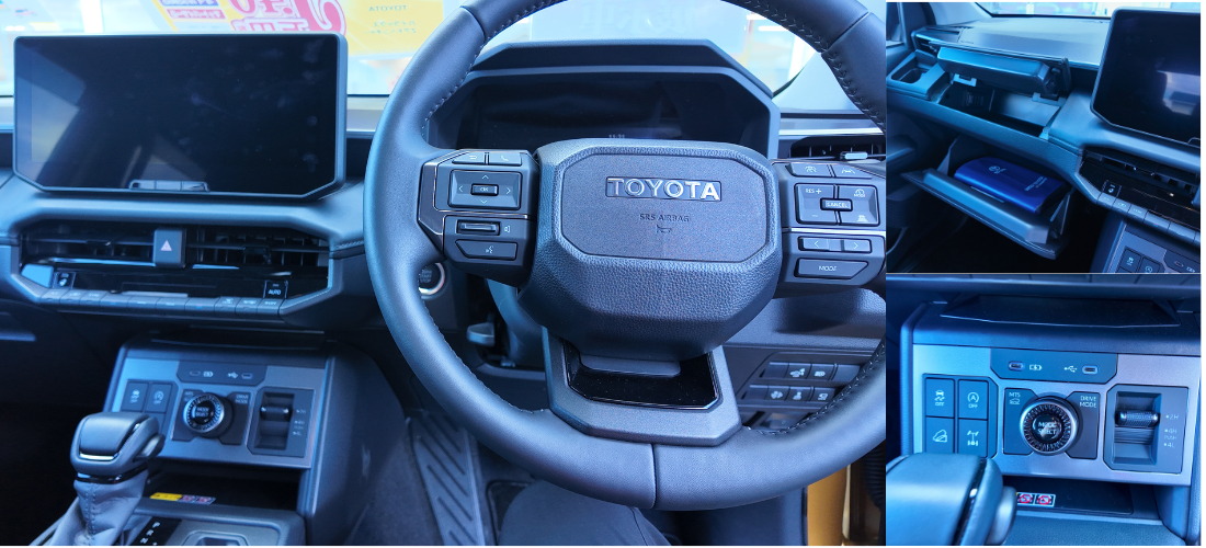 トヨタ ハイラックスの運転席まわりと操作スイッチ